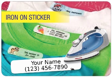 ez iron on sticker label